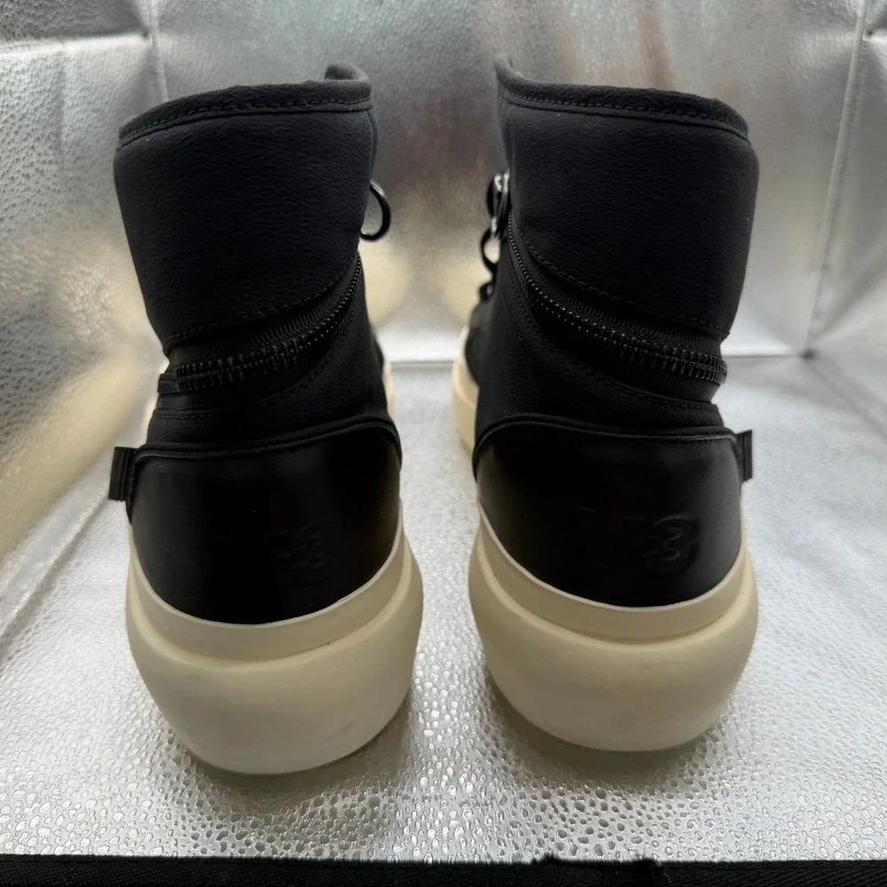Size 12.5 Adidas‎ Y-3 Ajatu Court High Black Cream Mens Athletic Sneakers HQ5967